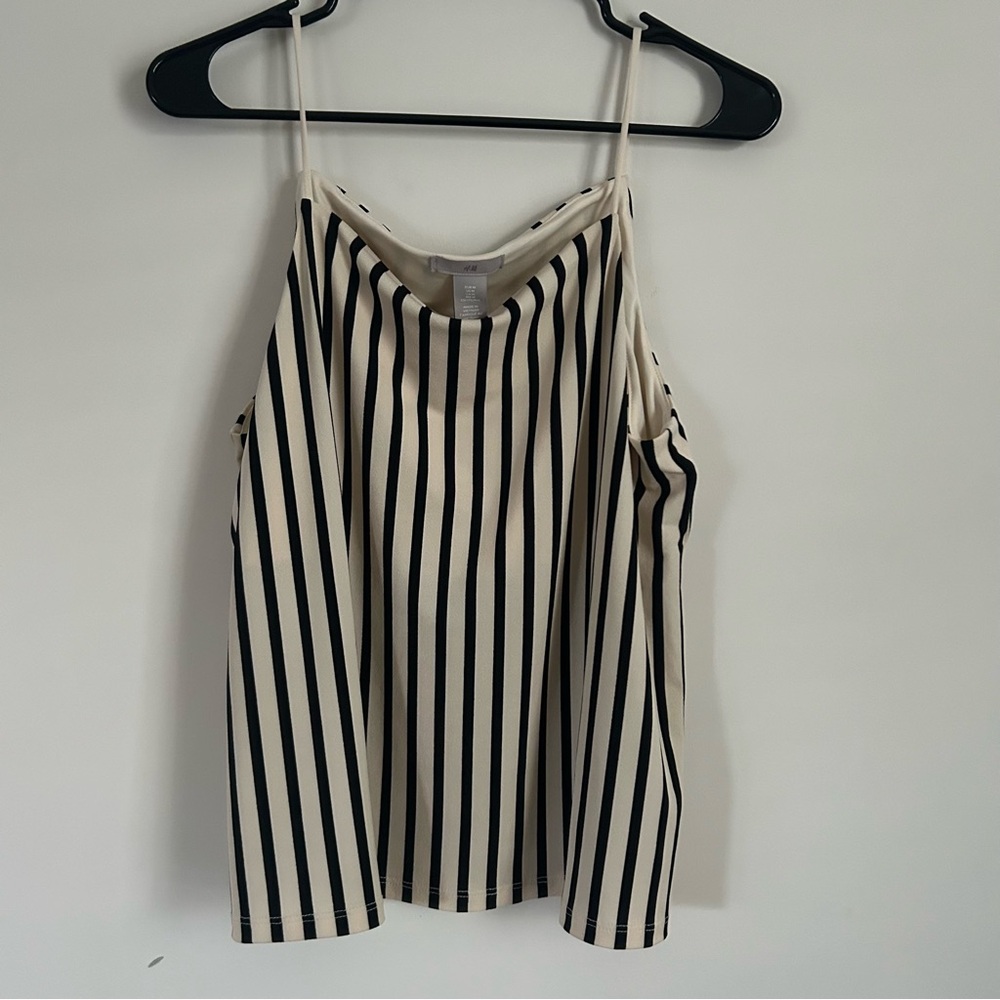 H&M Black and White Striped Camisole